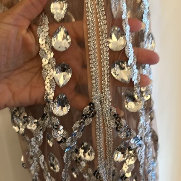 Celebrity Inspired Silver Gem Dress - Picture 7 of 8